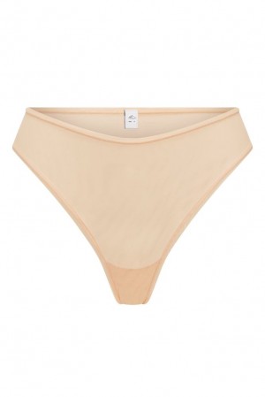 Beige Oh Polly INTIMATES Soft Mesh Brief | KHSN-47620