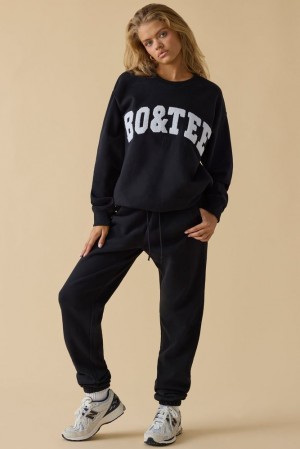 Black Oh Polly Ultimate Mid-Rise Joggers | BDOK-82631