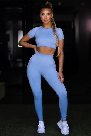 Blue Oh Polly Unstoppable Seamless Full Length Leggings | JRDH-05184