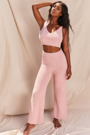 Blush Oh Polly Let's Stay In Cosy V Neck Tank Top | XIPD-81769