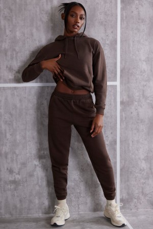 Brown Oh Polly Effortless High Waist Cuffed Joggers | CDKU-13960