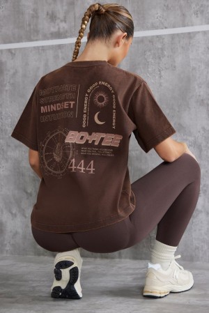 Brown Oh Polly Unwind Oversized T-Shirt | PYZL-01864