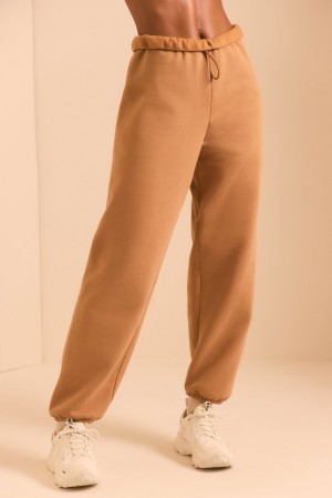 Chestnut Brown Oh Polly Pacific Relaxed Fit Joggers | HKYN-48190