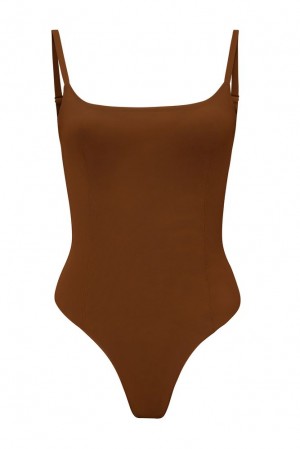 Chestnut Oh Polly INTIMATES Soft Mesh Bodysuit | ZVCU-24390