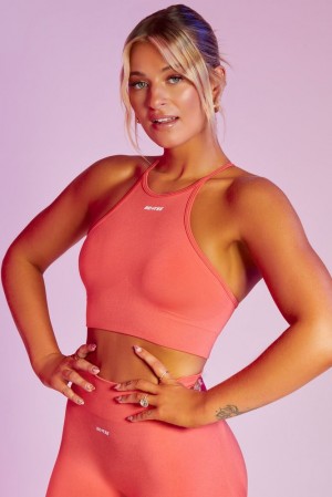 Coral Oh Polly Incline Seamless High Neck Crop Top | QAMI-08497