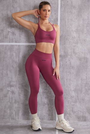 Dark Rose Oh Polly Superset High Waist Seamless Leggings | JQBV-94517