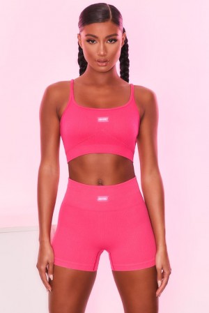 Hot Pink Oh Polly All For Me Ribbed Longline Vest | ISTN-75820