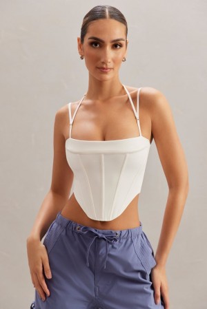 Ivory Oh Polly Centaine Square Neck Corset Top | YDFM-39260