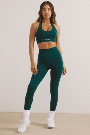 Jade Green Oh Polly Power High Waist Define Luxe Leggings | JHFZ-09461