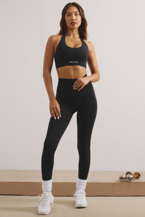 Jet Black Oh Polly Power Petite High Waist Define Luxe Leggings | NVMC-70681