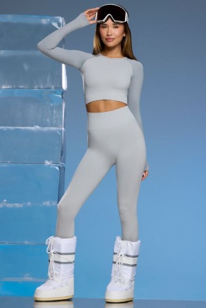 Light Grey Oh Polly Piste Petite Super Sculpt Base Layer Leggings | OCPZ-61395