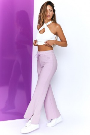 Lilac Oh Polly Life Wide Leg Joggers | UGQV-19053