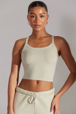 Limestone Oh Polly Body Soft Rib Tank Top | RYTS-94325