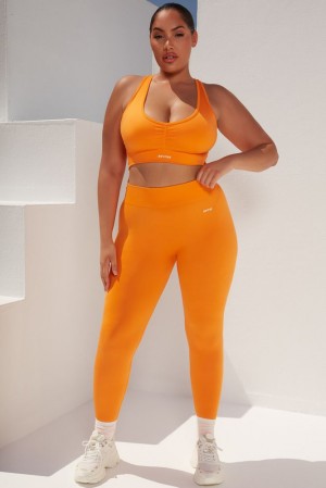 Orange Oh Polly Surge Curved Waist Seamless Leggings | PIZN-38754