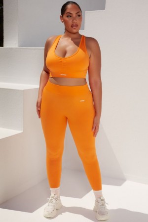 Orange Oh Polly Surge Petite Curved Waist Seamless Leggings | WRFV-32917