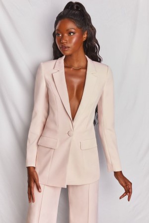 Pink Oh Polly Power House Oversized Blazer | USHL-02346