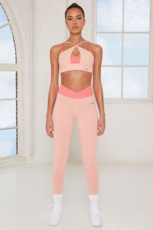 Pink Oh Polly Revive Wrap V Waist Leggings | KBRO-08164