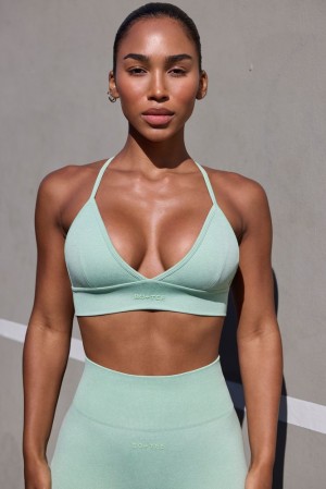 Pistachio Oh Polly Tempo Super Sculpt Seamless Triangle Sports Bra | PWSU-86217