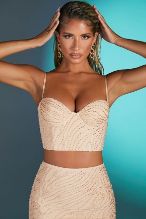 Sand Oh Polly Antibes Embellished Crop Top | GOCI-85420