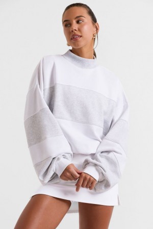 Soft Grey Oh Polly Game Oversized High Neck Sweatshirt | KWLI-59384