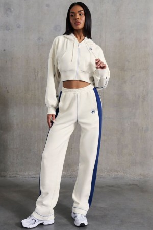 White Oh Polly Elite Petite Wide Leg Sweatpants | UIPA-57369