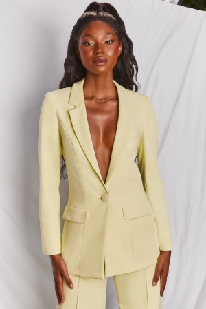 Yellow Oh Polly Power House Oversized Blazer | QGER-93650