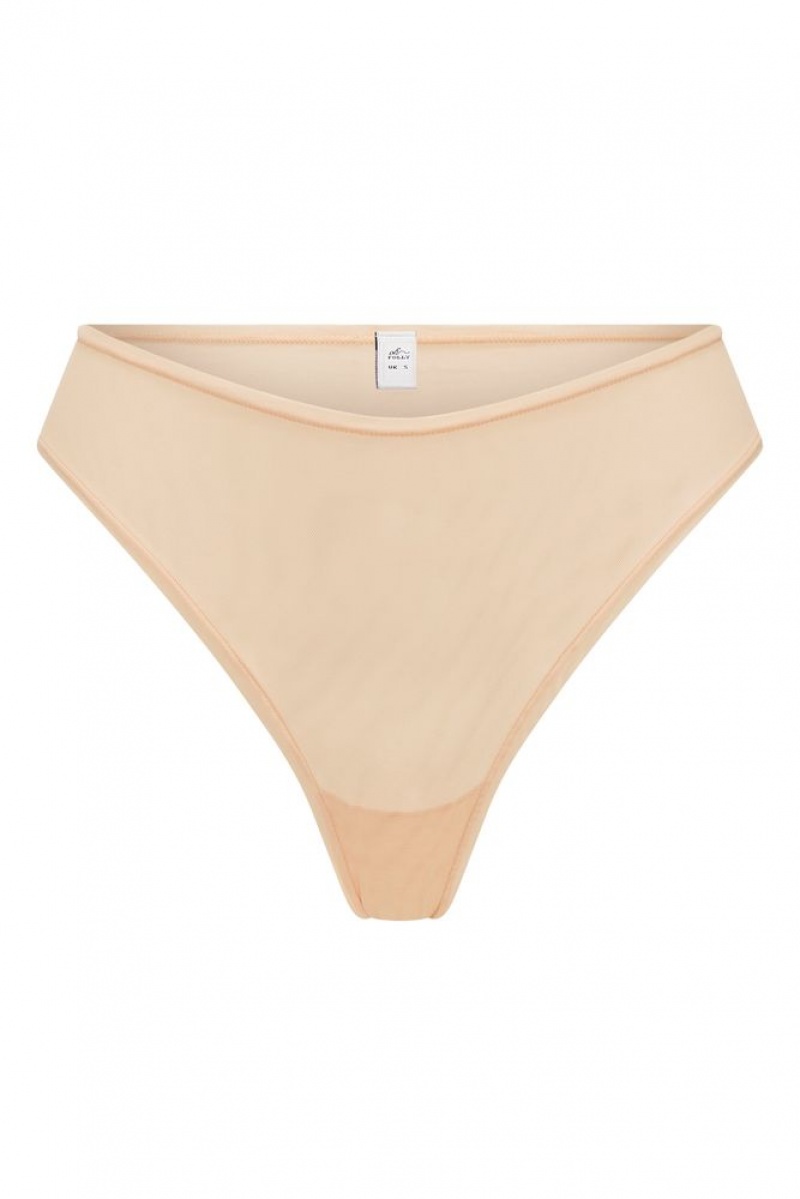 Beige Oh Polly INTIMATES Soft Mesh Brief | KHSN-47620