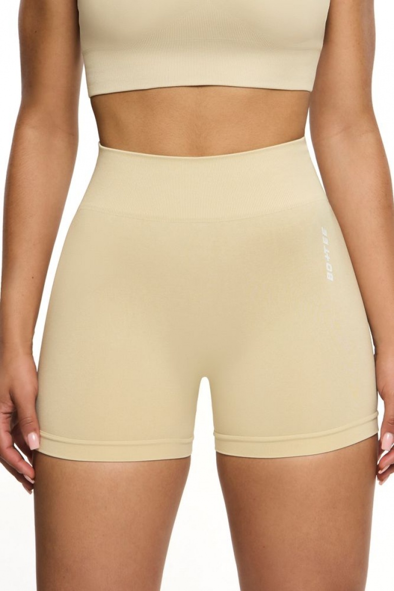 Beige Oh Polly Invigorate Seamless High Waist Mini Shorts | AYKR-62758