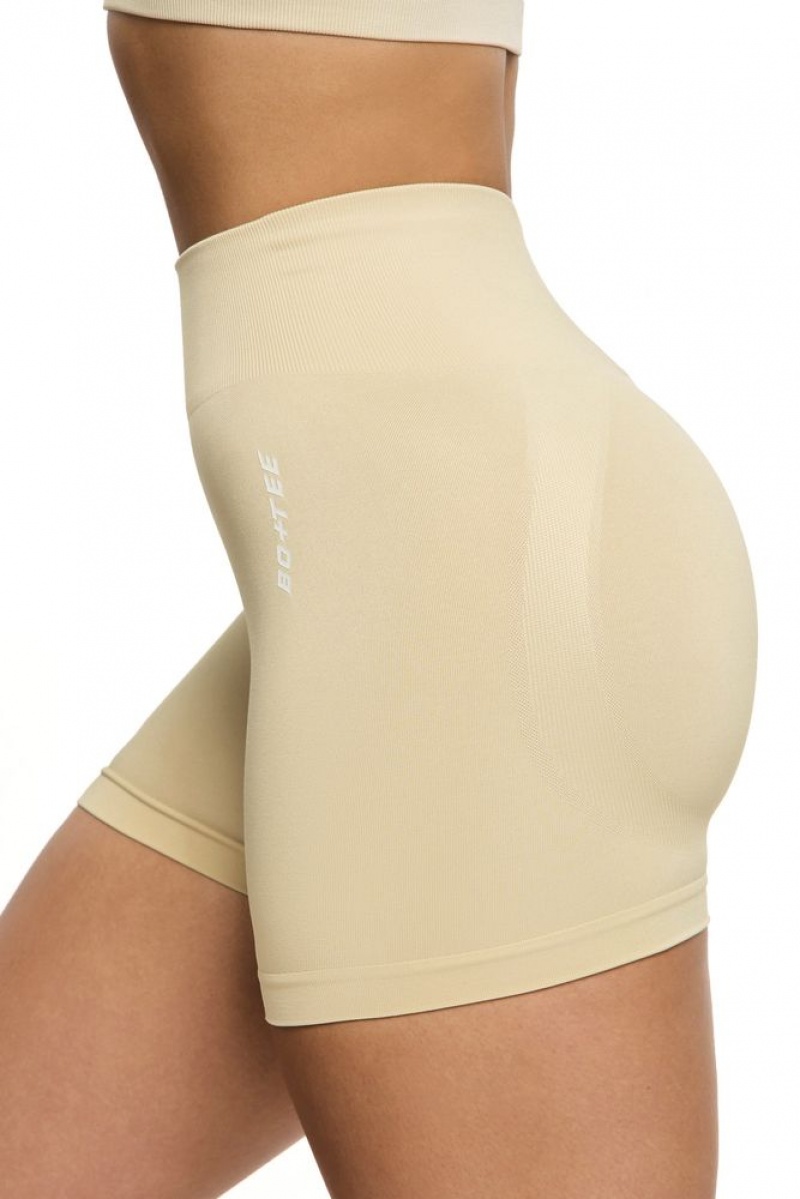 Beige Oh Polly Invigorate Seamless High Waist Mini Shorts | AYKR-62758