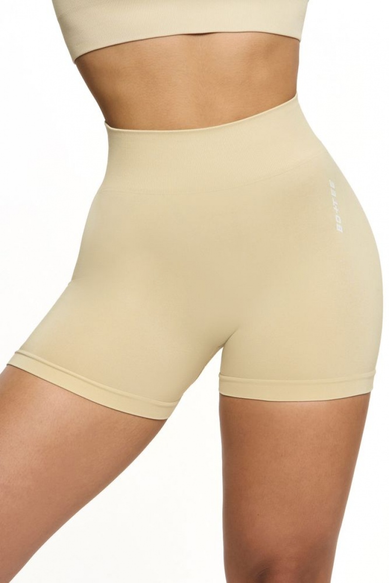 Beige Oh Polly Invigorate Seamless High Waist Mini Shorts | AYKR-62758