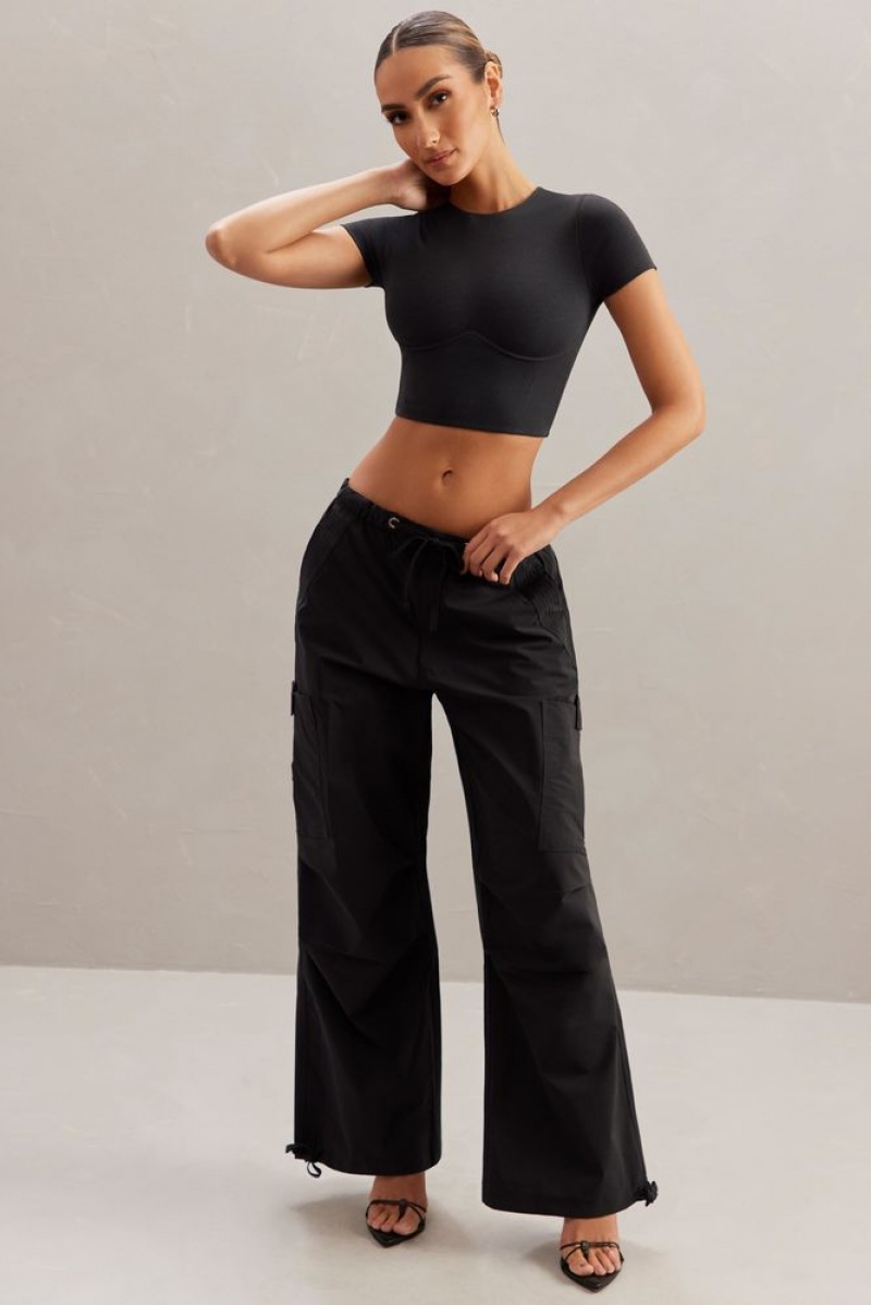 Black Oh Polly Aara Monowire Crop Top | QBOP-80413