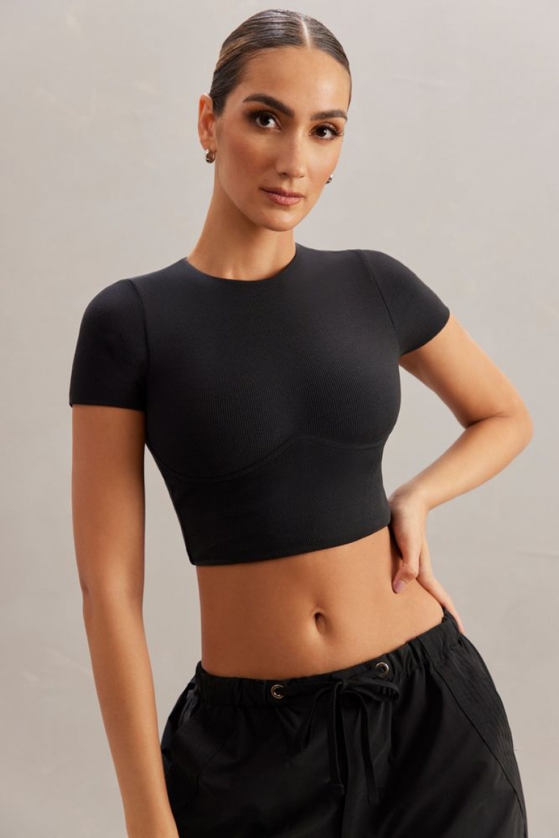 Black Oh Polly Aara Monowire Crop Top | QBOP-80413