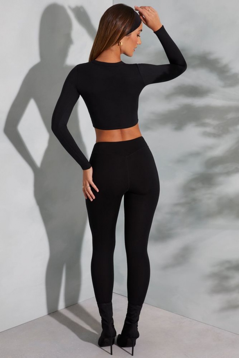 Black Oh Polly Camden High Waist Leggings | FPYI-13704