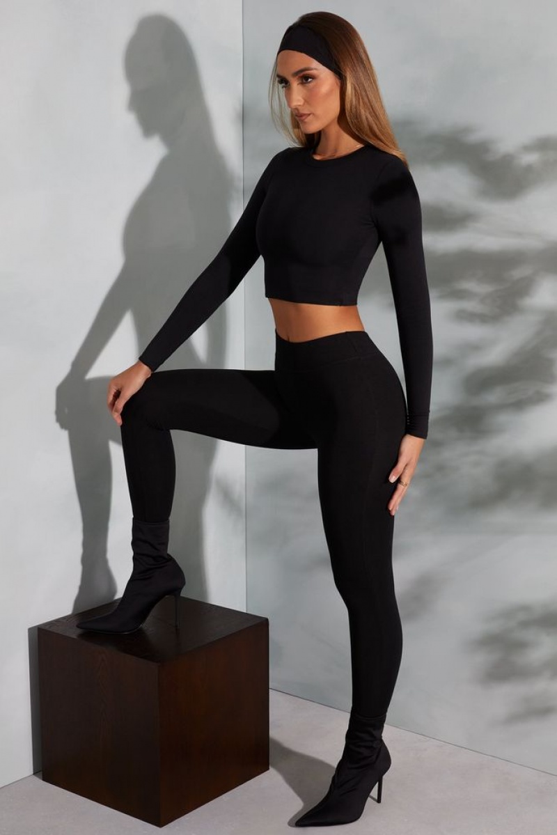 Black Oh Polly Camden High Waist Leggings | FPYI-13704