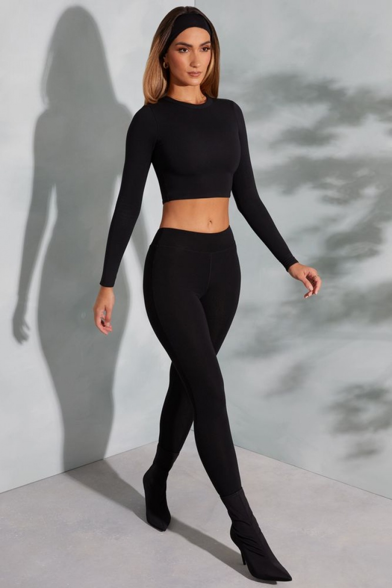 Black Oh Polly Camden High Waist Leggings | FPYI-13704