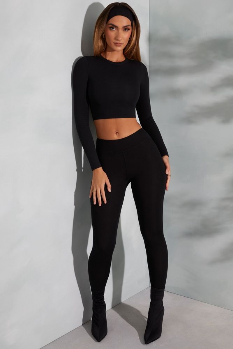 Black Oh Polly Camden High Waist Leggings | FPYI-13704