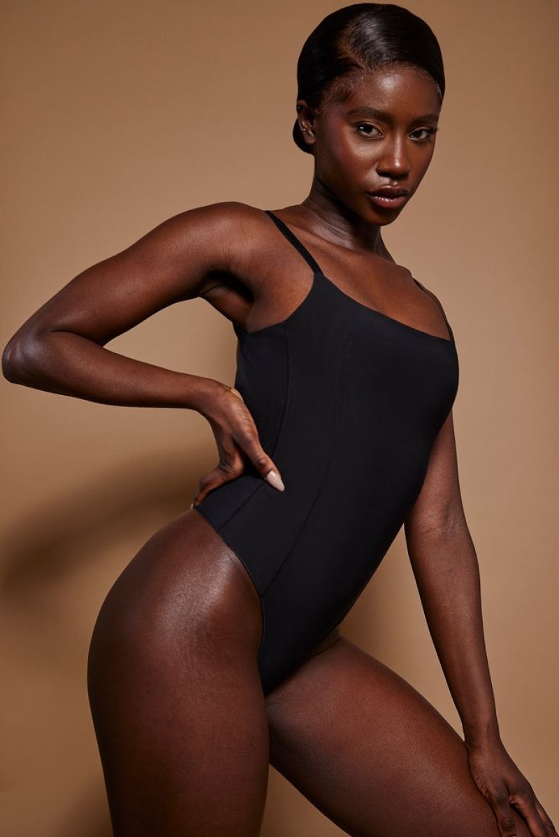 Black Oh Polly INTIMATES Soft Mesh Bodysuit | UGYA-02974