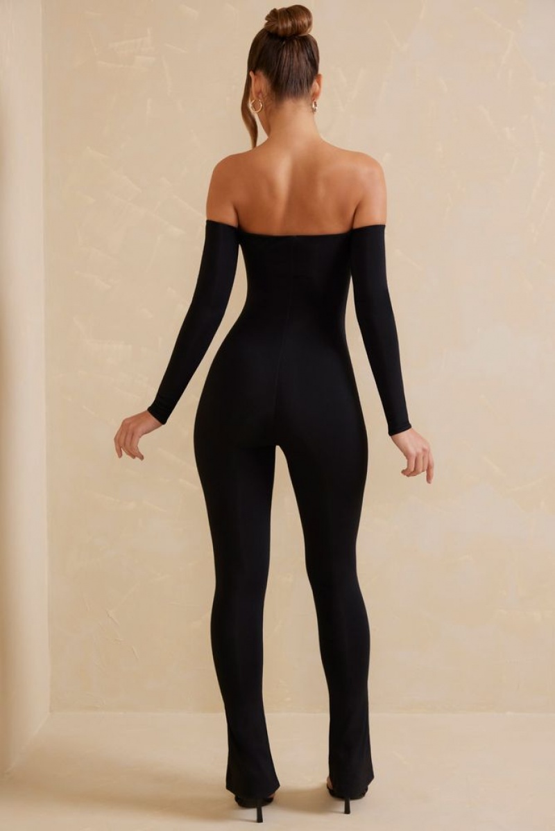 Black Oh Polly Iluka Off The Shoulder Jumpsuit | ILBR-65238