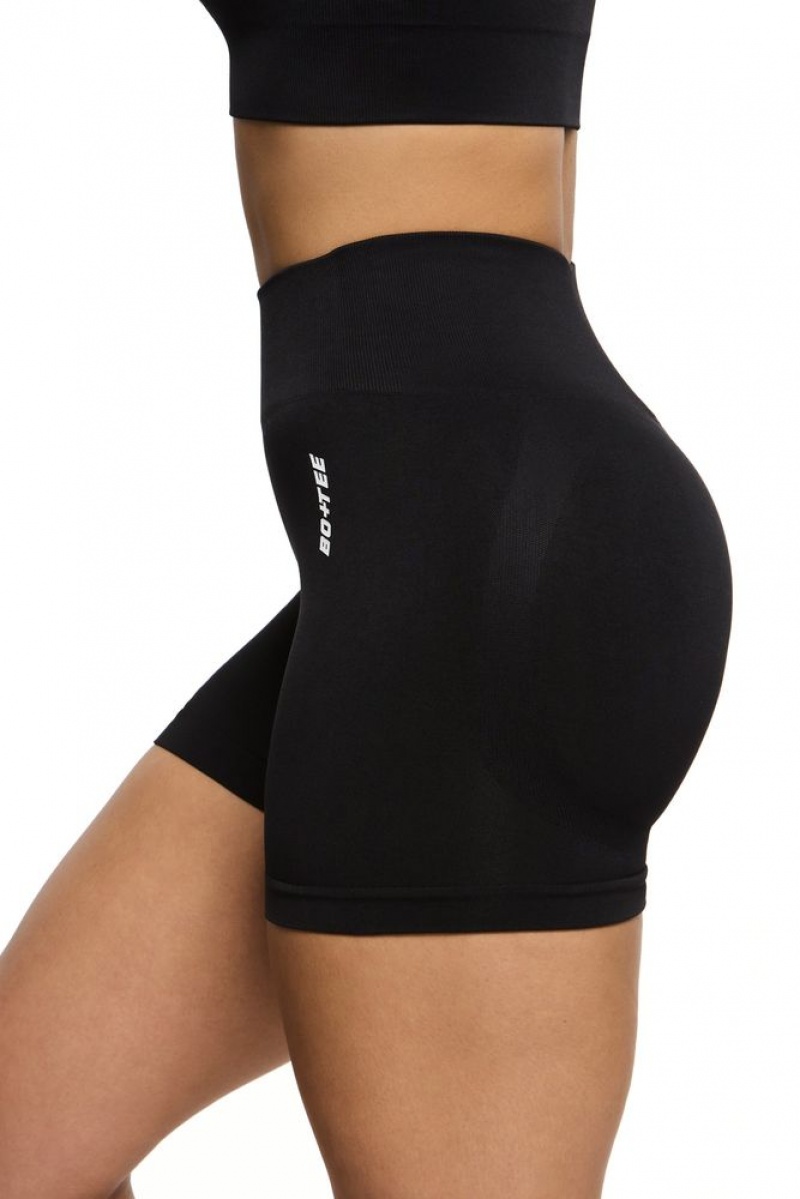 Black Oh Polly Invigorate Seamless High Waist Mini Shorts | NZHR-29543