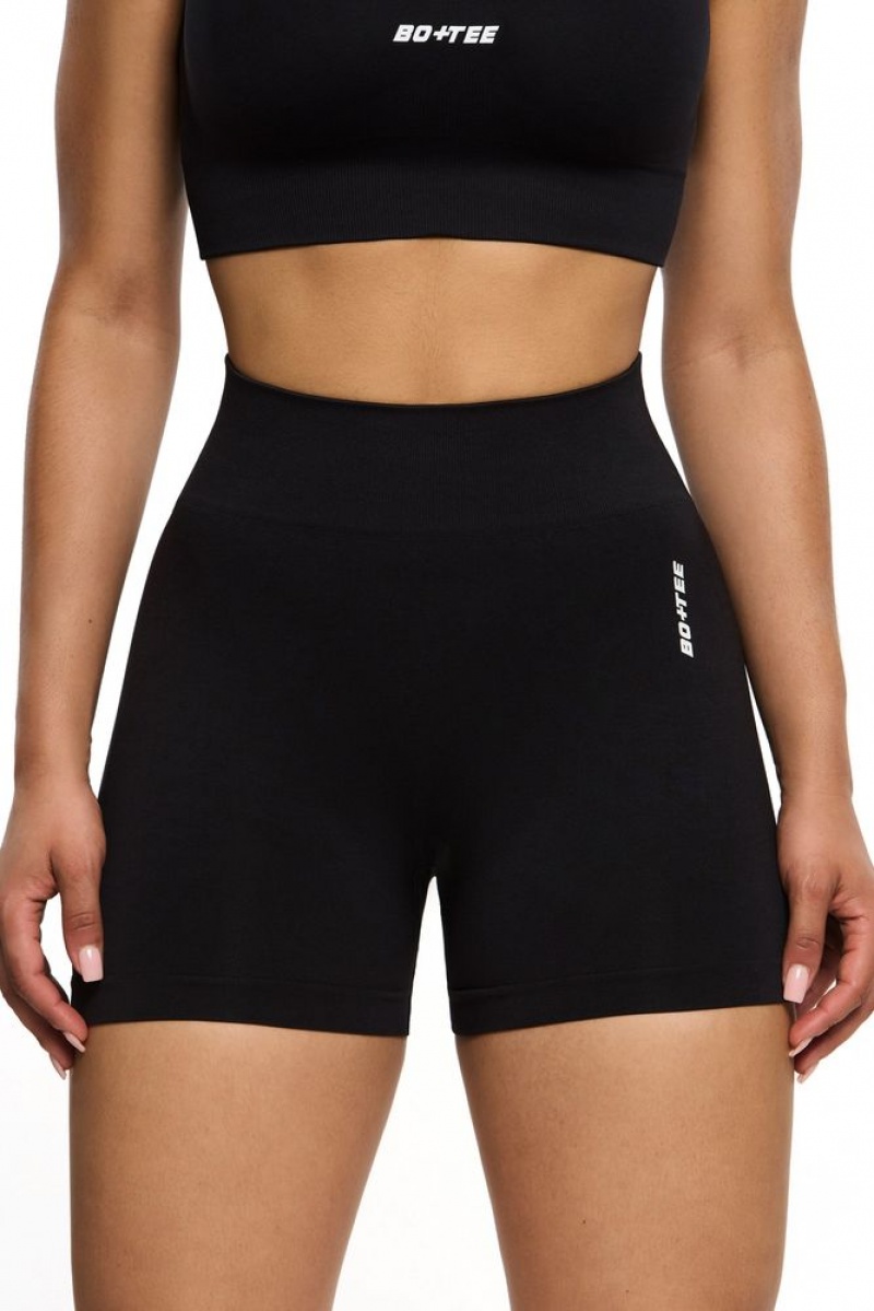 Black Oh Polly Invigorate Seamless High Waist Mini Shorts | NZHR-29543