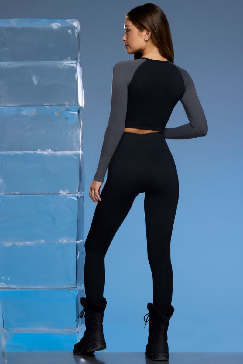 Black Oh Polly Piste Petite Super Sculpt Base Layer Leggings | JYZA-91846