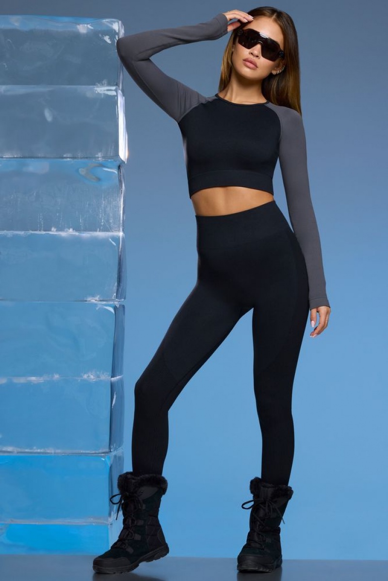 Black Oh Polly Piste Petite Super Sculpt Base Layer Leggings | JYZA-91846