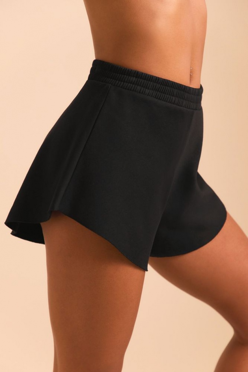 Black Oh Polly Relax Sweat Shorts | TXWG-14027