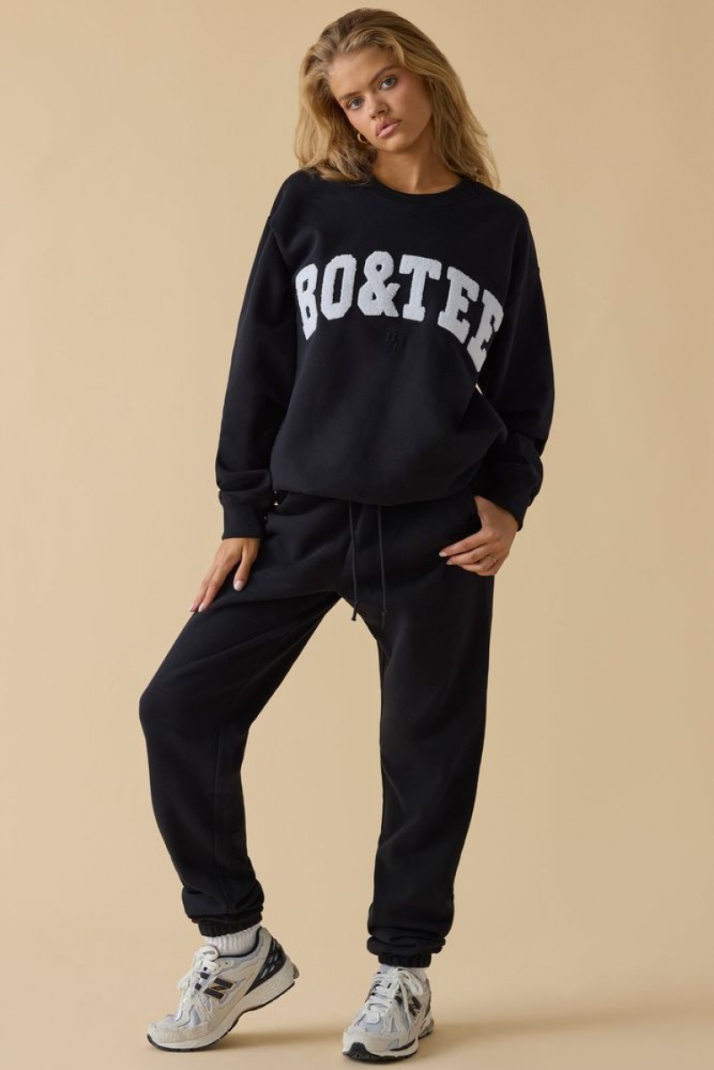 Black Oh Polly Ultimate Petite Mid-Rise Joggers | EWST-45361