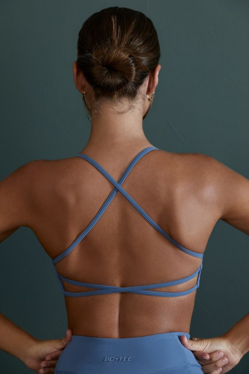 Blue Oh Polly Growth Scoop Neck Open Back Sports Bra | QZSH-70658