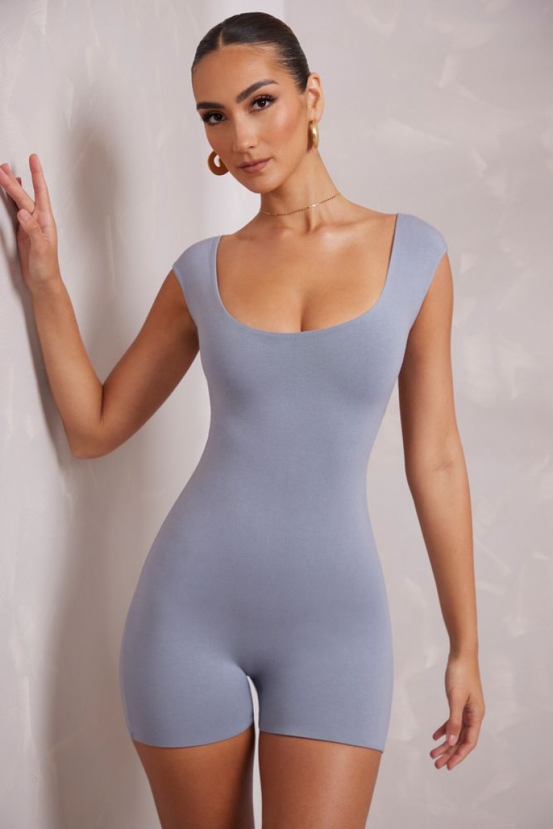 Blue Oh Polly Haven Open Back Scoop Neck Unitard | PMTO-31750