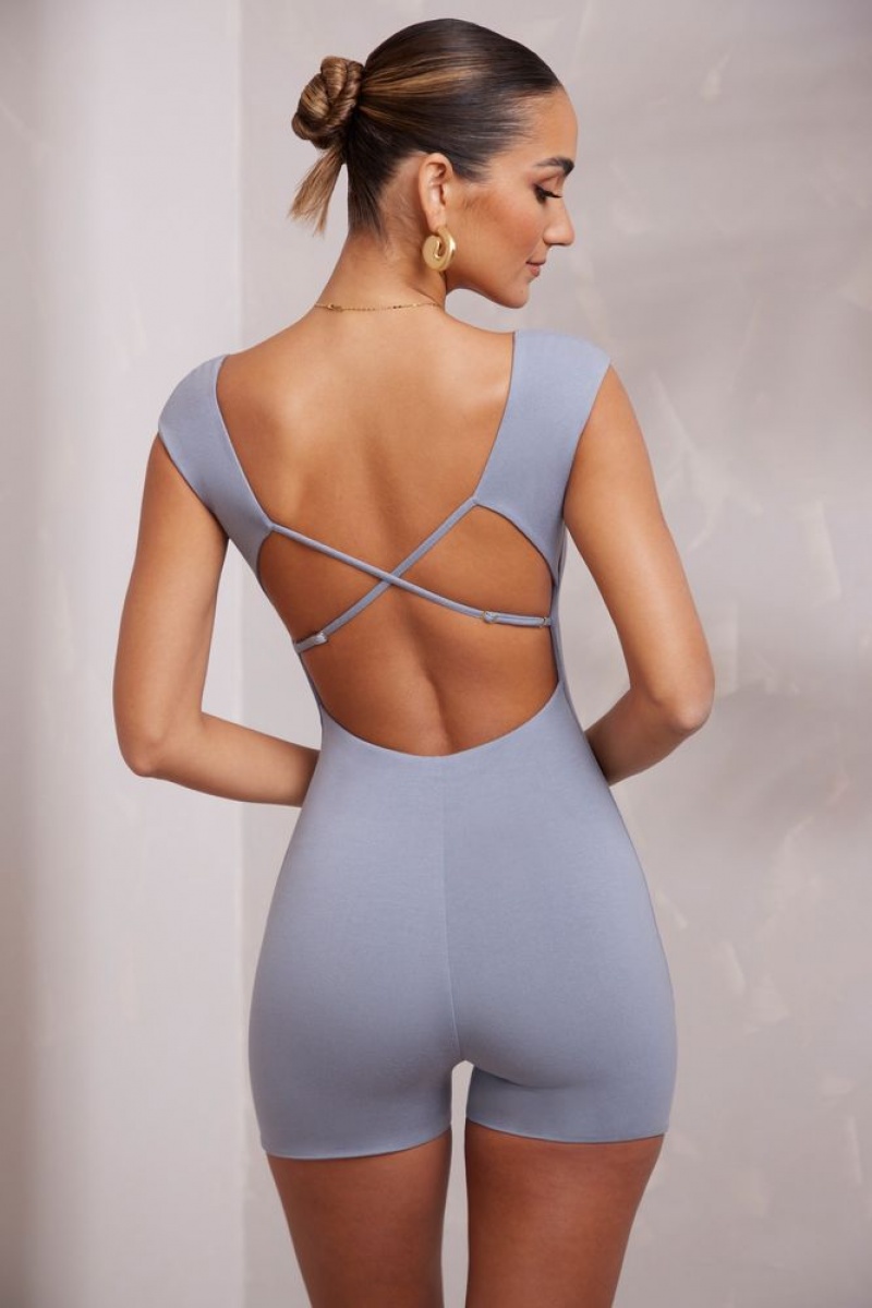 Blue Oh Polly Haven Open Back Scoop Neck Unitard | PMTO-31750