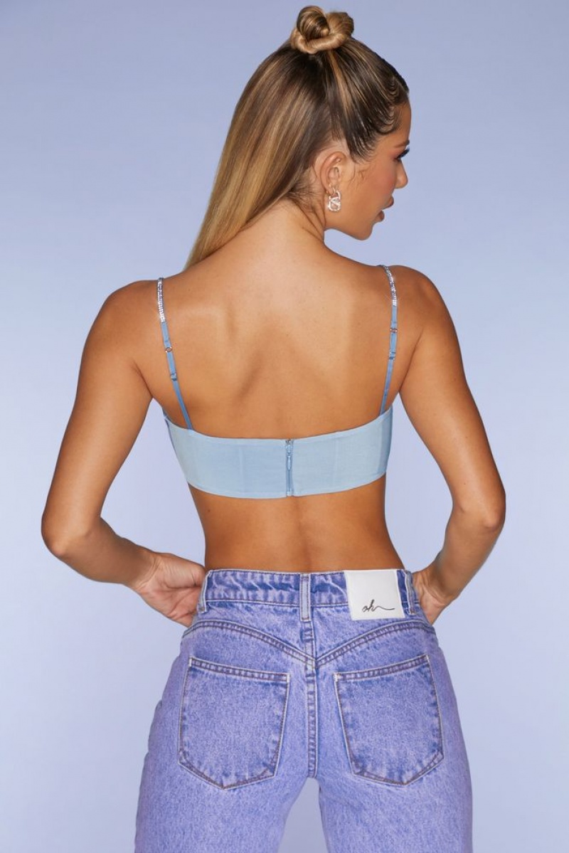 Blue Oh Polly La Rochelle Embellished Strap Crop Top | GCTH-47659