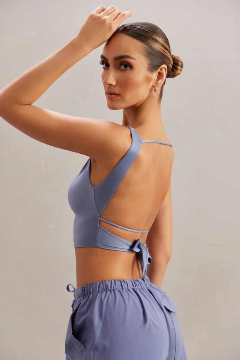 Blue Oh Polly Yindi Cowl Neck Crop Top | UDVS-60791