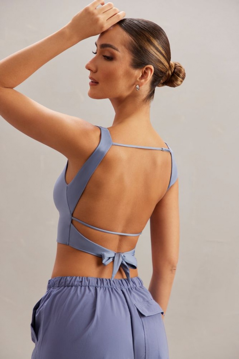 Blue Oh Polly Yindi Cowl Neck Crop Top | UDVS-60791